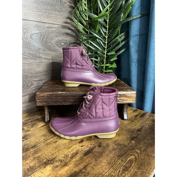 Sperry Women's Saltwater SeaCycled Nylon Duck Boots in Purple. Size 7. NWT! - Picture 3 of 14